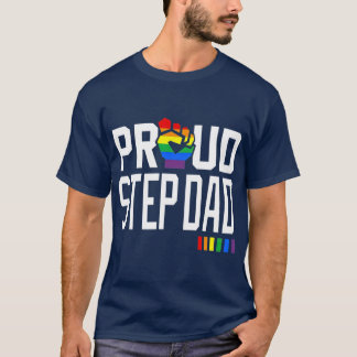 ステップ誇りを持ったパパゲイプライド月LGBQ Tシャツ