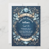 ステップ エレガント ジェム ブリング デニム アンド ダイヤモンド スウィート16 招待状 (正面)