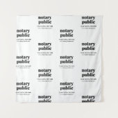 ステップ&リピート白公証人公共モダンイベント タペストリー (正面)