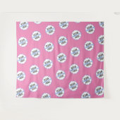 ステップ＆リピート背景 自社ロゴ ピンク タペストリー (正面(横))