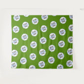 ステップ&リピート背景 自社ロゴ 緑 タペストリー (正面(横))