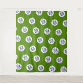 ステップ&リピート背景 自社ロゴ 緑 タペストリー (正面)