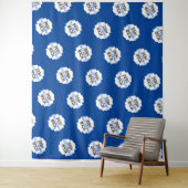 ステップ&リピート背景 自社ロゴ 青 タペストリー (インサイチュ)