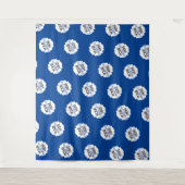 ステップ&リピート背景 自社ロゴ 青 タペストリー (正面)