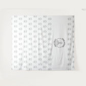 ステップ リピート モダン カンパニー ロゴ コーポレート ホワイト タペストリー (正面(横))