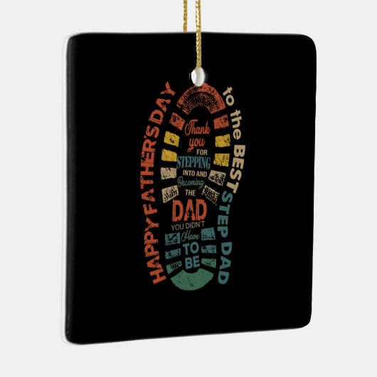 ステップ·最高のパパは〜に踏み込んでくれてありがとう セラミックオーナメント (右)