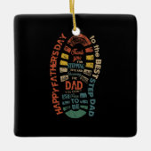 ステップ·最高のパパは〜に踏み込んでくれてありがとう セラミックオーナメント (正面)