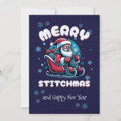 ステッメリーチマスサンタ編み物愛好家 シーズンカード (正面)