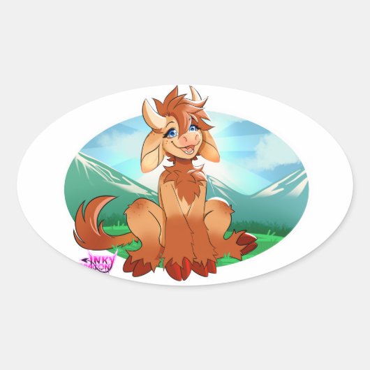 ステッモーモーカー 楕円形シール (正面)