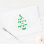 ステッ保クに落ち着いて押し付ける 楕円形シール (封筒)