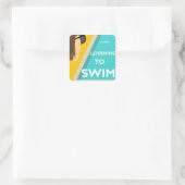 ステッ学カー – Swimへ スクエアシール (バッグ)