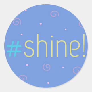 ステッ感動的ク – blue #shine! – ハッシュタグ ラウンドシール