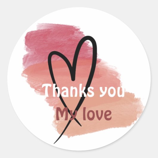 ステッ感謝していカー ラウンドシール (正面)