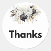 ステッ感謝していク-フローラモダンステッカー ラウンドシール (正面)