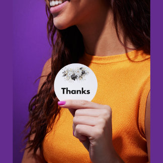 ステッ感謝していク-フローラモダンステッカー ラウンドシール