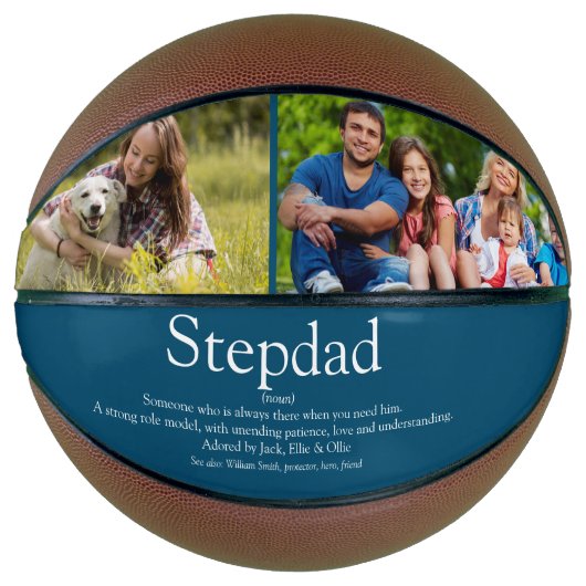 ステッ最高のプ父のStepdadの定義フォトブルー バスケットボール (正面)