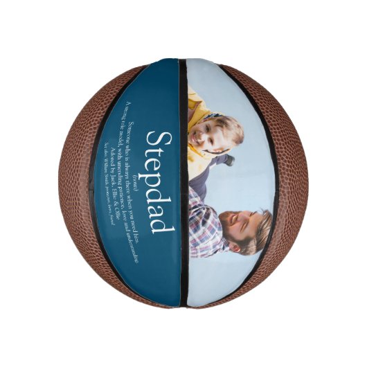 ステッ最高のプ父のStepdadの定義フォトブルー ミニバスケットボール (縦)