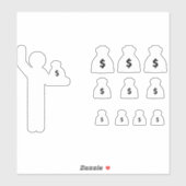 ステッ独身のクフィギュア$ シール (シート)