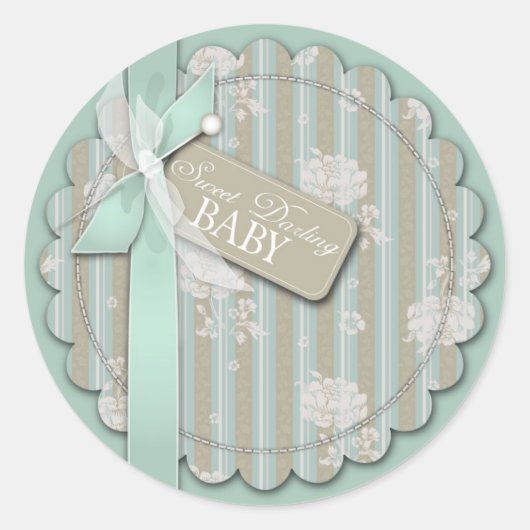 ステッ生まれたばかりのカー ラウンドシール (正面)