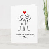 ステッ笑わされるクマンカップルおもしろいバレンタインデー カード (正面)