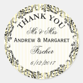 ステッ結婚カーに感謝パーソナライズされた ラウンドシール