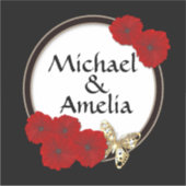 ステッ結婚カーの結婚手紙 シール (正面)