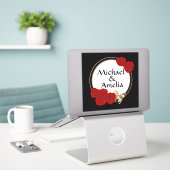 ステッ結婚カーの結婚手紙 シール (デスク上のノートパソコン)