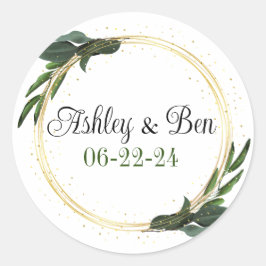 ステッ結婚クのパーソナライズされた封筒または好意 ラウンドシール