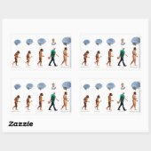 ステッ遊カー – 男の中 長方形シール (シート)