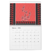 ステッ鮮やかクで飾られた赤と黒のスカーフ カレンダー (2月 2026)