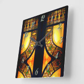 ステビクトリアンガラスエレガント戸 スクエア壁時計 (傾斜)