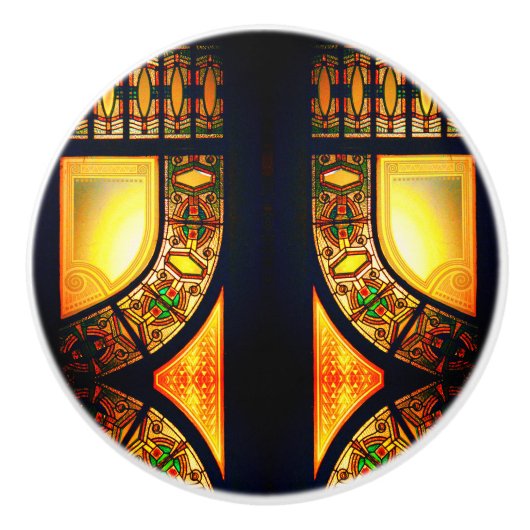 ステビクトリアンガラスエレガント戸 セラミックノブ (正面)