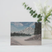 ステフの雪山絵画の ポストカード (スタンド正面)
