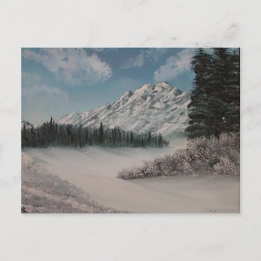 ステフの雪山絵画の ポストカード (正面)