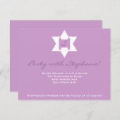 ステファニーテスバルミツワー披露宴パープル 招待状 (正面/裏面)