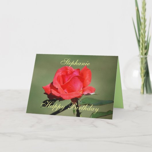 ステファニーハッピーバースデースカーレットバラカード カード (正面)