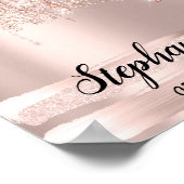 ステファニー名意味誕生日16thバラギフト ポスター (角)
