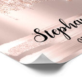 ステファニー名意味誕生日16thバラギフト ポスター (角)