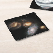 ステファンのクインテット銀河系 スクエアペーパーコースター (アングル)