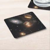 ステファンのクインテット：銀河系銀河の残骸 スクエアペーパーコースター (アングル)