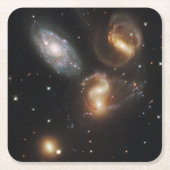 ステファンのクインテット：銀河系銀河の残骸 スクエアペーパーコースター (正面)