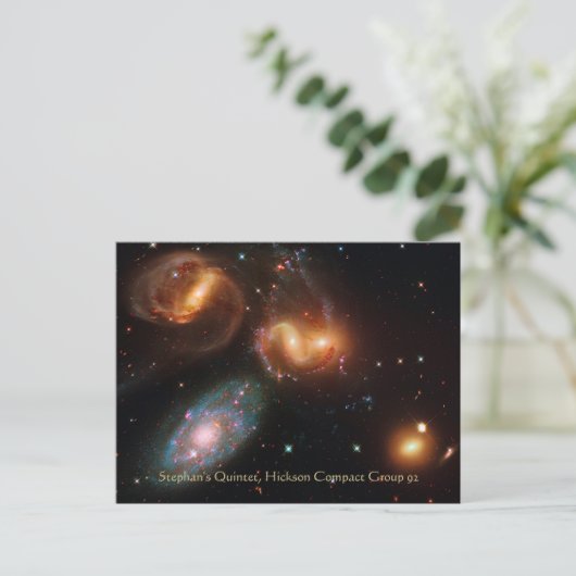 ステファンクインテット深い宇宙スター銀河系クラスター ポストカード (スタンド正面)