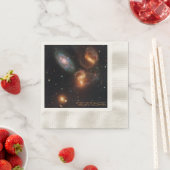ステファンクインテット深い宇宙スター銀河系クラスター 縁ありカクテルナプキン (インサイチュ)