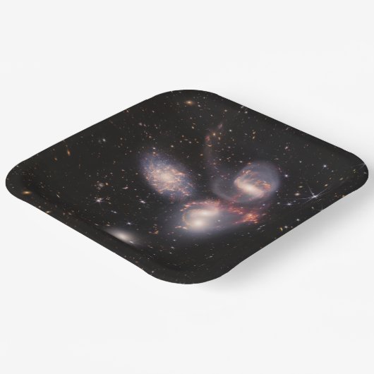 ステファンズクインテット5銀河系深いフィールドジェームズウェッブ ペーパープレート (傾斜あり)