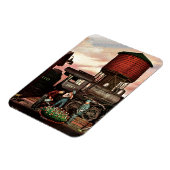 ステファン・ドハノスの列車の庭フラワーガーデン マグネット (左側)