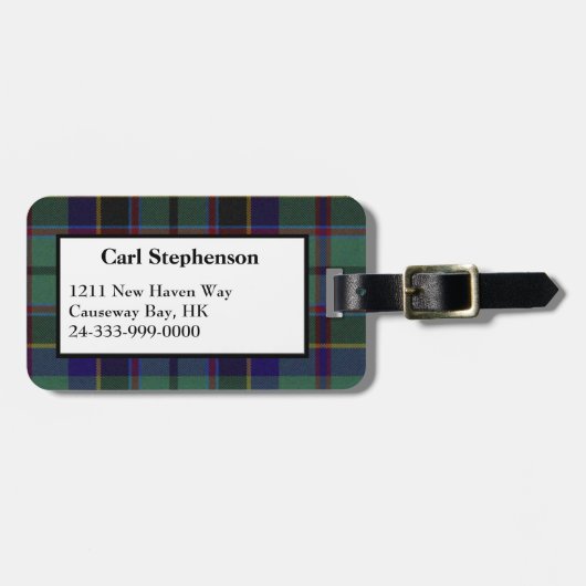 ステフェカラフルンソンタータンチェック格子状ラゲージタグ ラゲッジタグ (正面横)