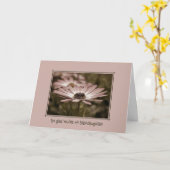 ステプドーターズ誕生日ピンクデイジー カード (黄色い花)