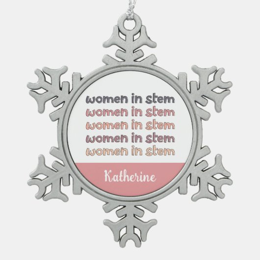ステミカスタムニストの贈り物の女性 スノーフレークピューターオーナメント (正面)