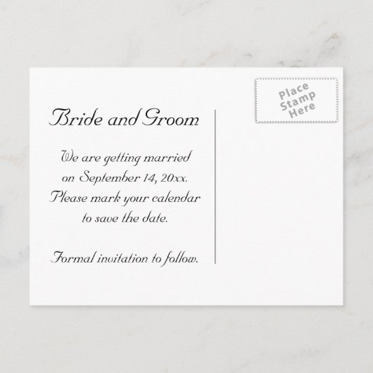 ステムウェディングの蘭の日を保存 案内ポストカード (裏面)