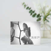 ステムウェディングRSVP応答カード上の蘭 出欠カード (スタンド正面)